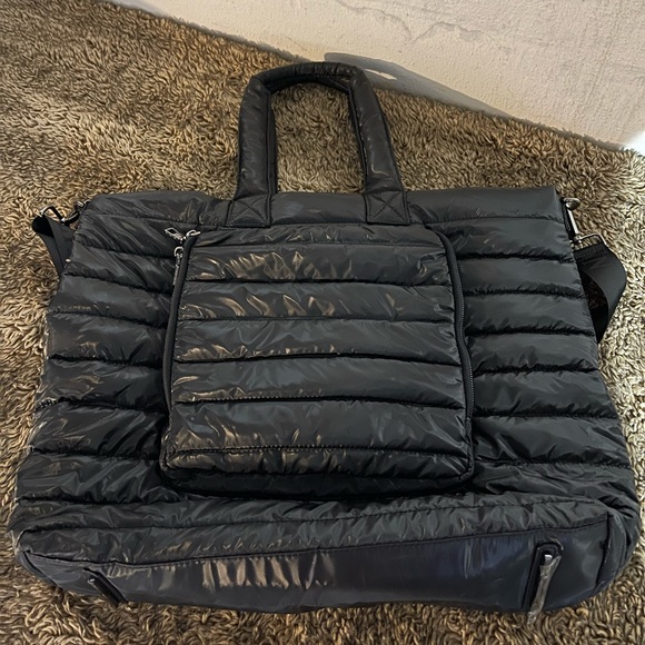NEW Celine Dion Dynamics Collection Nylon Tote Black Removable Long Strap Quilt - Picture 1 of 4